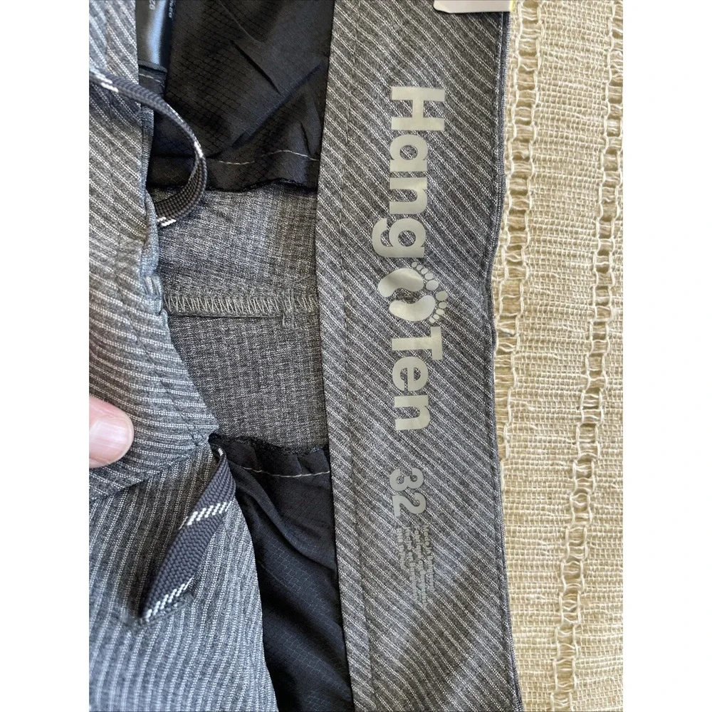 HANG TEN MEN'S QUICK DRY HYBRID 4WAY STRETCH‎  SHORTS(DARK CHARCOAL 32 )NWT